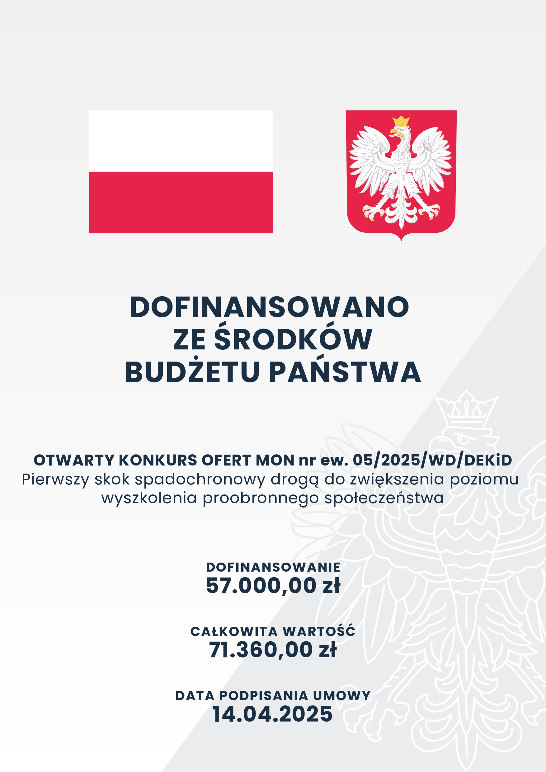 Dofinansowano ze środków budżetu państwa